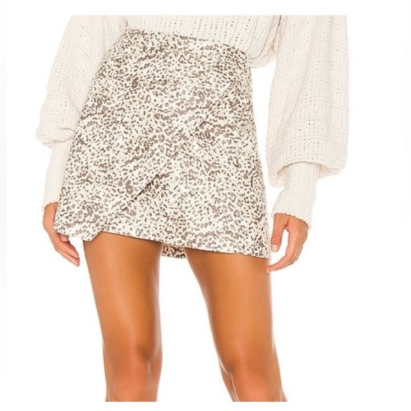 Free People Snakeskin/Animal Print Faux Leather Mini Skirt - Picture 1 of 11